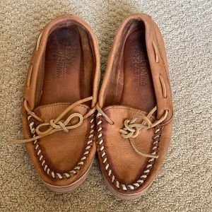 Tan Minnetonka Suede Moccasins Size 7